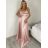 Šaty dlhé letné na ramienka dámske (XS/S/M ONE SIZE) TALIANSKA MÓDA IMPBB24B24780/DUR červená XS/S/M