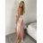 Šaty dlhé letné na ramienka dámske (XS/S/M ONE SIZE) TALIANSKA MÓDA IMPBB24B24780/DUR červená XS/S/M