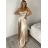 Šaty dlhé letné na ramienka dámske (XS/S/M ONE SIZE) TALIANSKA MÓDA IMPBB24B24780/DUR červená XS/S/M