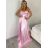 Šaty dlhé letné na ramienka dámske (XS/S/M ONE SIZE) TALIANSKA MÓDA IMPBB24B24780/DUR červená XS/S/M