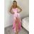 Šaty dlhé letné na ramienka dámske (XS/S/M ONE SIZE) TALIANSKA MÓDA IMPBB24B24780/DUR červená XS/S/M