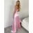 Šaty dlhé letné na ramienka dámske (XS/S/M ONE SIZE) TALIANSKA MÓDA IMPBB24B24780/DUR červená XS/S/M