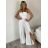 Overal dlouhý elegantní carmen na ramínka dámský (XS/S/M ONE SIZE) ITALSKÁ MÓDA IMWHP25956/DUR bílá XS/S/M