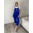 Nohavice teplákové dlhé s trakmi dámske EMILY (S/M/L ONE SIZE) TALIANSKA MÓDA IMC26001355/DU S/M/L modrá kráľovská