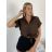 Košile kráký rukáv dámská TINA (S/M/L ONE SIZE) ITALSKÁ MÓDA IMWKH26001/DUR S/M/L hnědá