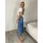 Rifle dlouhé s páskem BALLOON dámské (S-2XL) MOG26R2622/DUR 2XL modrá džínová