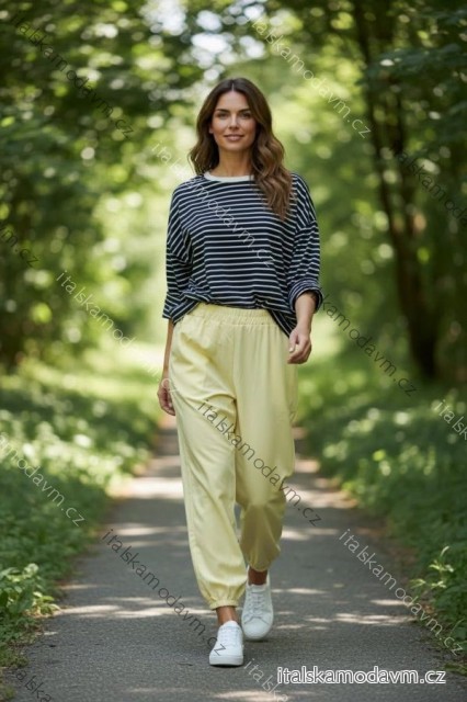 Tričko 3/4 dlhý rukáv dámske nadrozmer (44/46/48 ONE SIZE) TALIANSKA MÓDA IMD26072