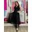 Šaty dlouhé společenské tylové bez rukávu dámské BEATRICE (S/M/L ONE SIZE) ITALSKÁ MÓDA IMWKH266086/DUR S/M/L Černá