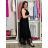 Šaty dlouhé společenské tylové bez rukávu dámské BEATRICE (S/M/L ONE SIZE) ITALSKÁ MÓDA IMWKH266086/DUR S/M/L Černá
