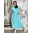 Šaty dlouhé letní krátký rukáv dámské (S/M/L/XL ONE SIZE) ITALSKÁ MODA IMD24042/DR S/M/L růžová fuchsiová