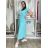 Šaty dlouhé letní krátký rukáv dámské (S/M/L/XL ONE SIZE) ITALSKÁ MODA IMD24042/DR S/M/L růžová fuchsiová