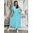 Šaty dlouhé letní krátký rukáv dámské (S/M/L/XL ONE SIZE) ITALSKÁ MODA IMD24042/DR S/M/L růžová fuchsiová