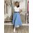 Sukně dlouhá s páskem dámská (S/M/L ONE SIZE) ITALSKÁ MÓDA IMWEC267509/DUR S/M/L světle modrá