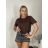 Tričko krátky rukáv dámske (S/M/L ONE SIZE) TALIANSKA MÓDA IMPTI24NG2031/DUR -   biela -   S / M