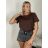 Tričko krátky rukáv dámske (S/M/L ONE SIZE) TALIANSKA MÓDA IMPTI24NG2031/DUR -   biela -   S / M