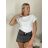 Tričko krátky rukáv dámske (S/M/L ONE SIZE) TALIANSKA MÓDA IMPTI24NG2031/DUR -   biela -   S / M