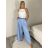 Nohavice elegantní dlhé s páskem dámske MISEL(S/M/L ONE SIZE) TALIANSKA MÓDA 	 IMPVN262465/DUR S/M/L béžová