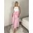 Sukně dlouhá s páskem  dámská ROMANA (S/M/L ONE SIZE) ITALSKÁ MÓDA IMPDY2623403/DUR S/M/L žlutá