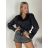 Košeľa elegantní dlhý rukáv dámska (S/M/L) TALIANSKA MÓDA IMPLU26202760085/DUR S/M/L čierna