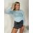 Tričko dlouhý rukáv dámské LATINA (S/M ONE SIZE) ITALSKÁ MÓDA IMPDY2628031/DUR S/M světle zelená