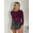 Tričko dlouhý rukáv dámské LATINA (S/M ONE SIZE) ITALSKÁ MÓDA IMPDY2628031/DUR S/M světle zelená