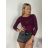 Tričko dlouhý rukáv dámské LATINA (S/M ONE SIZE) ITALSKÁ MÓDA IMPDY2628031/DUR S/M světle zelená
