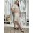 Šaty ľanové košeľové krátky rukáv dámske (S/M/L ONE SIZE) TALIANSKA MODA IM7250001/DU béžová S/M/L