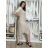 Šaty ľanové košeľové krátky rukáv dámske (S/M/L ONE SIZE) TALIANSKA MODA IM7250001/DU béžová S/M/L