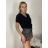 Tričko krátky rukáv dámske (S/M/L ONE SIZE) TALIANSKA MÓDA IMPTI26NG3282/DUR S/M/L čierna
