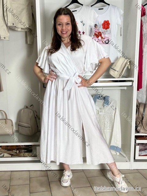 Šaty dlhé krátký rukáv dámske INNES (M/L/XL ONE SIZE) TALIANSKA MÓDA IMWEC262310A44/DUR
