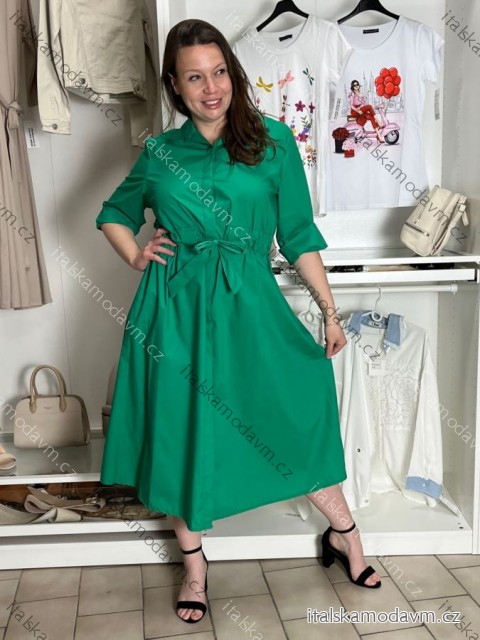 Šaty košilové klasik 3/4 dlhý rukáv dámske OLIVIE  (M/L/XL ONE SIZE) TALIANSKA MÓDA IM525058/DUR