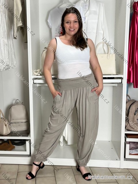 Nohavice aladinky letné dámske (S/M/L ONE SIZE) TALIANSKA MÓDA IM426181/DUR S/M/L tmavo béžová