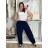 Nohavice aladinky letné dámske (S/M/L ONE SIZE) TALIANSKA MÓDA IM426181/DUR S/M/L tmavo modrá
