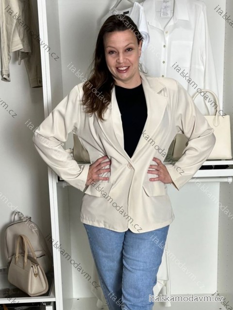 Sako dlhý rukáv dámske LIVINA (S-XL) TALIANSKA MÓDA IMPOZ2626104/DUR XL svetlo béžová