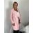 Kabátek slabý s opaskom dlhý rukáv dámsky (S/M/L ONE SIZE) TALIANSKA MÓDA IMPBN2691100/DUR S/M/L svetlo modrá