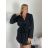 Kabátek slabý s opaskom dlhý rukáv dámsky (S/M/L ONE SIZE) TALIANSKA MÓDA IMPBN2691100/DUR S/M/L čierna
