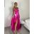 Šaty dlhé letné na ramienka dámske (XS/S/M ONE SIZE) TALIANSKA MÓDA IMPBB24B24780/DUR červená XS/S/M