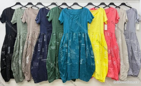Šaty letní oversize krátký rukáv dámské (S/M/L ONE SIZE) ITALSKÁ MÓDA IM426174