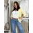 Sako elegantné 3/4 dlhý rukáv dámske SIMONA (S/M/L ONE SIZE) TALIANSKA MÓDA IMD26010/DUR bílá S/ML