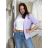 Sako elegantné 3/4 dlhý rukáv dámske SIMONA (S/M/L ONE SIZE) TALIANSKA MÓDA IMD26010/DUR bílá S/ML