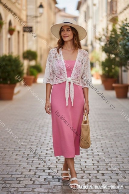 Cardigan letní dlouhý rukáv dámský (S/M/L ONE SIZE) ITALSKÁ MÓDA IMD26096