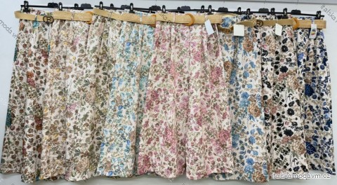 Kalhoty  letní s páskem dámské (S/M/L ONE SIZE) ITALSKÁ MÓDA IM426200
