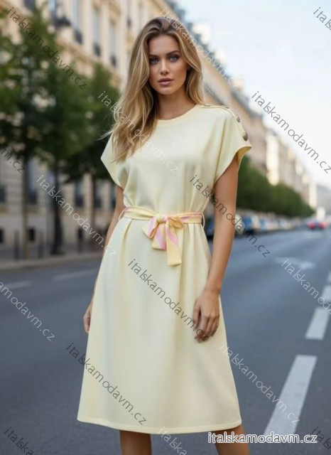 Šaty letní  krátký rukáv dámské (S/M/L ONE SIZE) ITALSKÁ MÓDA IM426204