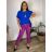 Tunika blúzka krátky rukáv dámska (M/L ONE SIZE) TALIANSKA MÓDA IMD21190/DUR kr. modrá M/L