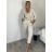 Kalhoty elegantní s páskem dámské (S/M/L ONE SIZE) ITALSKÁ MÓDA IMD26000457/DUR S/M/L tmavě hnědá