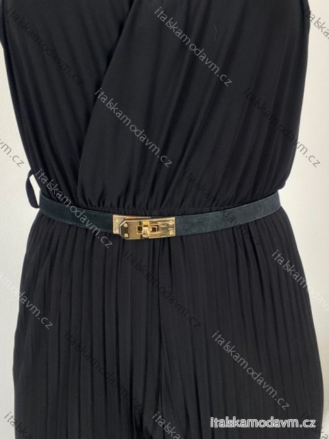 Pásek kožený  dámský (ONE SIZE) ITALSKÁ MÓDA IMWS260001/DUR ONE SIZE Černá