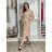 Šaty košilové elegantný dlhý rukáv dámske (S/M/L ONE SIZE) TALIANSKA MÓDA IMD260000356/DUR S/M/L béžová