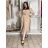 Šaty košilové elegantný dlhý rukáv dámske (S/M/L ONE SIZE) TALIANSKA MÓDA IMD260000356/DUR S/M/L béžová
