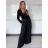 Kalhoty elegantní dlouhé s páskem dámské (S/M/L ONE SIZE) ITALSKÁ MÓDA IMWHA2600023/DUR S/M/L Černá