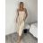 Šaty dlouhé elegantní na ramínka dámské SARA (S/M/L ONE SIZE) ITALSKÁ MÓDA IMPKM266804/DUR S/M/L růžová světlá